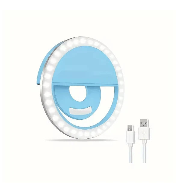 Clip-On Selfie Ring Light – USB Rechargeable LED Fill Light