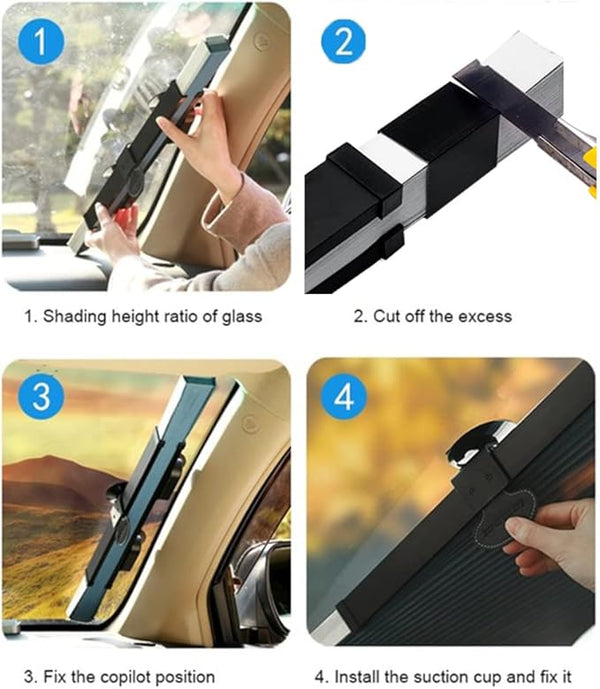 Retractable Car Windshield Sun Shade – UV Protection Sunshade