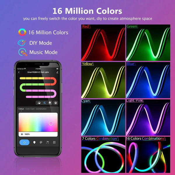 WiFi Smart RGB Neon Light Bar – Music Sync LED Ambient Light