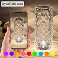 LED Crystal Table Lamp – Rechargeable Touch Control Night Light