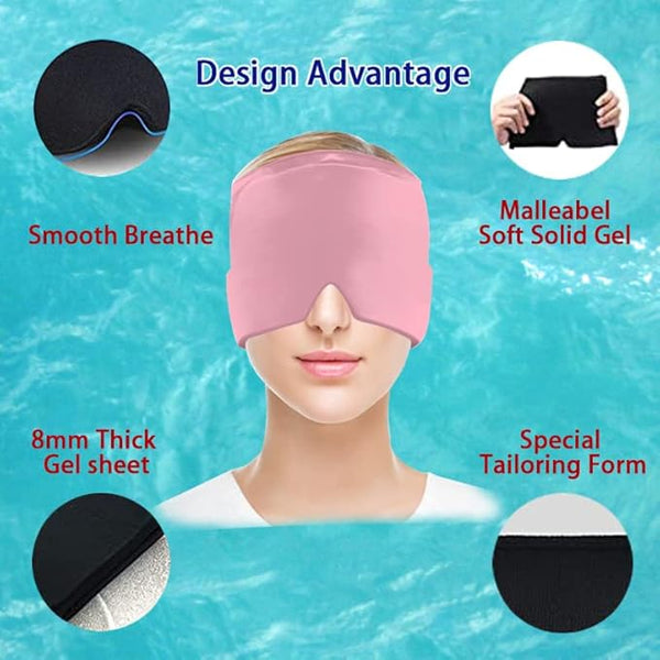 Migraine Relief Cap – Reusable Hot &amp; Cold Therapy Head Wrap